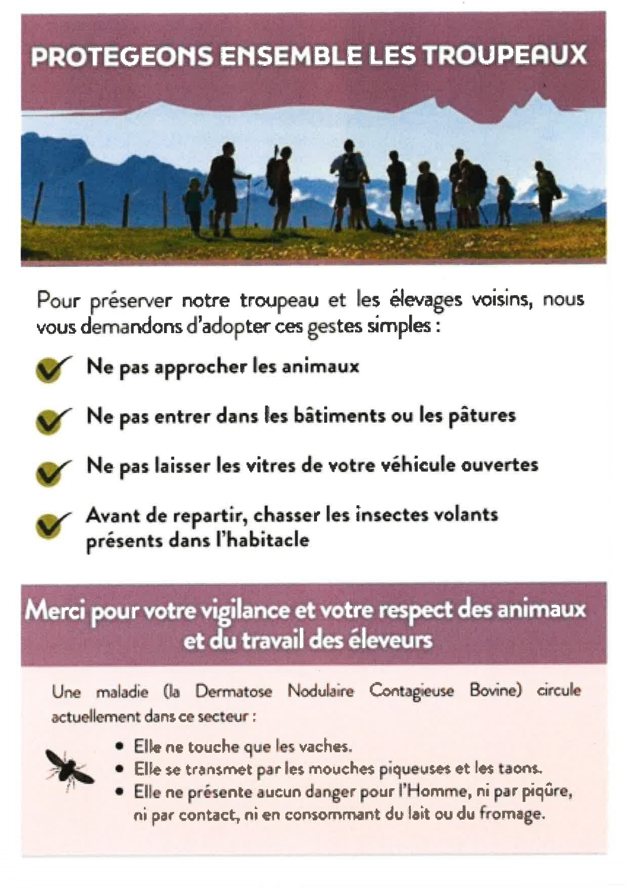 affiche protegeons ensemble les troupeaux savoie